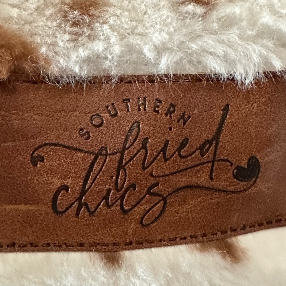Cowprint pullover Sherpa 1/4 Zip Size Small Southern Fried Chics - Picture 4 of 8
